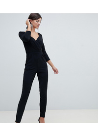 City Goddess Tall Long Sleeve Jumpsuit With Embellished Waist Detail