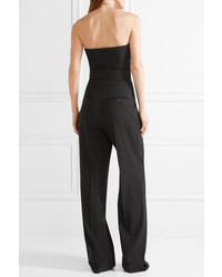 Michael Kors Michl Kors Collection Strapless Belted Wool Crepe Jumpsuit Black