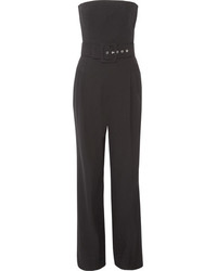 Michael Kors Michl Kors Collection Strapless Belted Wool Crepe Jumpsuit Black