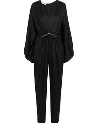 Stella McCartney Morgane Aio Embellished Satin Jumpsuit Black