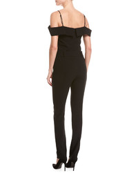 Theory Off The Shoulder Crepe Jumpsuit Black