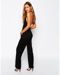 Oh My Love Open Back Halterneck Jumpsuit With Keyhole Detail