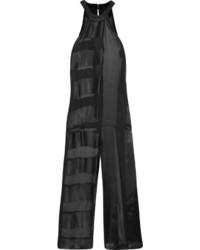 Paper London Azure Devor Silk Halterneck Jumpsuit Black
