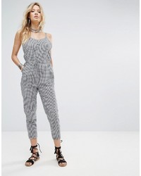 Honey Punch Relaxed Cami Jumpsuit In Gingham