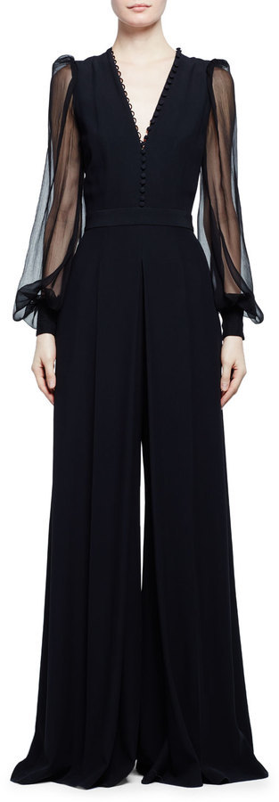 jumpsuit sheer sleeves