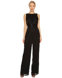 Adrianna Papell Sleeveless Jumpsuit With Beaded Bodice Jumpsuit Rompers One Piece