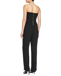 Cynthia Vincent Strapless Pleated Full Length Jumpsuit
