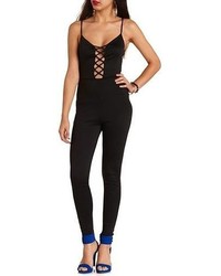 Charlotte Russe Strappy Cut Out Bodycon Jumpsuit
