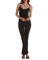 Charlotte Russe Strappy Cut Out Flare Jumpsuit