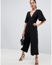 ASOS DESIGN Tea Jumpsuit With Empire Seam And Flutter Sleeve