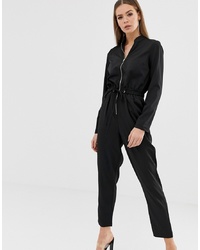 Missguided Utility Zip Front Jumpsuit In Black