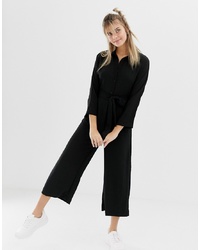 Monki Wide Leg Jumpsuit In Black