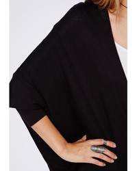 Missguided Batwing Jersey Kimono Black