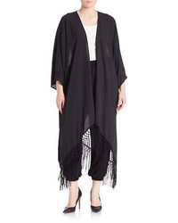 Melissa McCarthy Seven7 Plus Solid Fringe Kimono