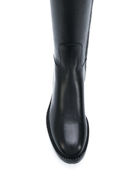 Valentino Black Leather Knee High Boots