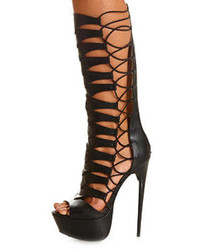 Charlotte Russe Strappy Cut Out Knee High Gladiator Heels