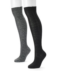UNIONBAY 2 Pk Cable Knit Over The Knee Socks