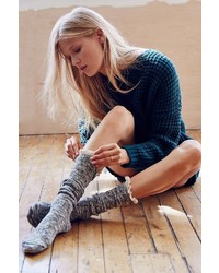 Urban Outfitters Crochet Button Cuff Knee High Sock