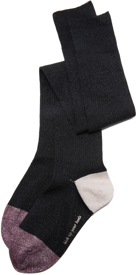 Kate Spade New York Lurex Rib Pop Over The Knee Socks, $15  |  Lookastic
