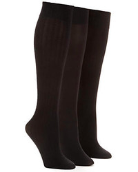 Hue Textured Opaque Knee High Socks 3 Pack