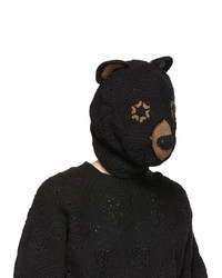 Doublet Black Hand Crochet Bear Mask Beanie