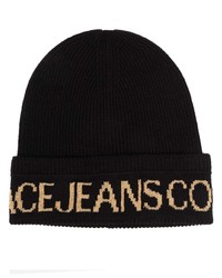VERSACE JEANS COUTURE Intarsia Logo Ribbed Beanie