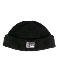 VERSACE JEANS COUTURE Knitted Logo Patch Beanie