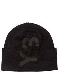 Y-3 Logo Printed Knitted Beanie Hat