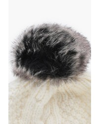 Boohoo Maya Cable Knitted Faux Fur Beanie