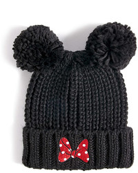 Forever 21 Minnie Mouse Ribbed Knit Pom Pom Beanie