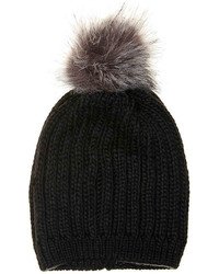 Kelly & Katie Ribbed Knit Beanie  Light Brownwhite