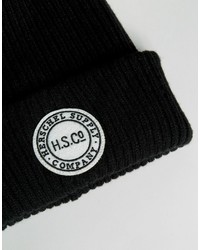 Herschel Supply Co Knitted Pom Beanie In Black