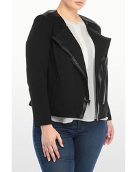 NYDJ Ponte And Faux Leather Moto Jacket In Plus