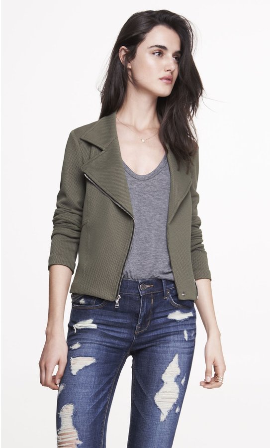 express knit moto jacket