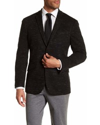 Kenneth Cole Reaction Black Marled Knit Two Button Notch Lapel Trim Fit Sport Coat
