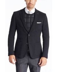 Hugo Boss Nackston Slim Fit Knit Textured Sport Coat 40r Black