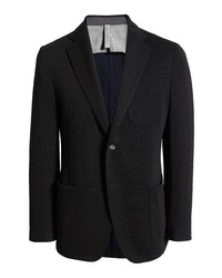 Samuelsohn Pique Knit Sport Coat In Black At Nordstrom