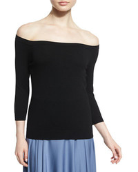 Milly 34 Sleeve Knit Top Black