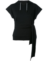 Eleventy Belted Hooded Knitted Blouse