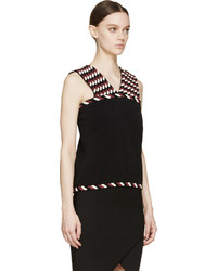 Christopher Kane Black And Burgundy Rope Knit Top