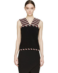 Christopher Kane Black And Burgundy Rope Knit Top