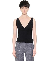 Calvin Klein Collection Ribbed Wool Blend Knit Top