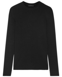 The Row Ridiah Ribbed Stretch Knit Top Black