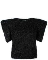 Saint Laurent Exaggerated Shoulder Knitted Top