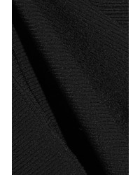Helmut Lang Tie Back Ribbed Stretch Knit Top Black