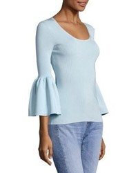 Elizabeth and James Willow Bell Sleeve Rib Knit Top