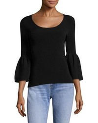 Elizabeth and James Willow Bell Sleeve Rib Knit Top