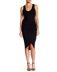 ASTR Ruched Knit Wrap Bodycon Dress