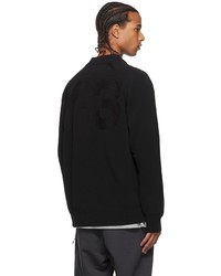 Y-3 Black Knit Crew Zip Sweater