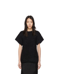Black Knit Boucle Crew-neck T-shirt